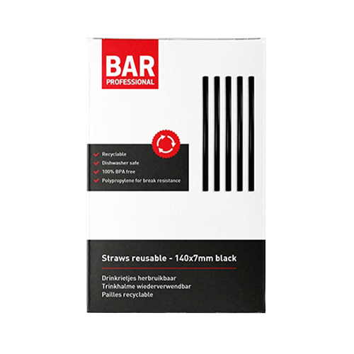 Straws black 14cm