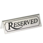 Σταντ «RESERVED» ΙΝΟΧ 10x4εκ.