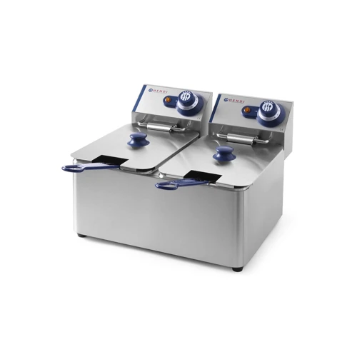 Ηλεκτρική φριτέζα 2πλή Kitchen Line 2x8L 2x3500W με ανοξείδωτο περίβλημα και δύο θερμοστάτες